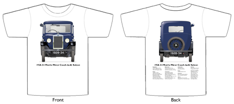 Morris Minor Coach-built saloon 1928-34 T-shirt Front & Back